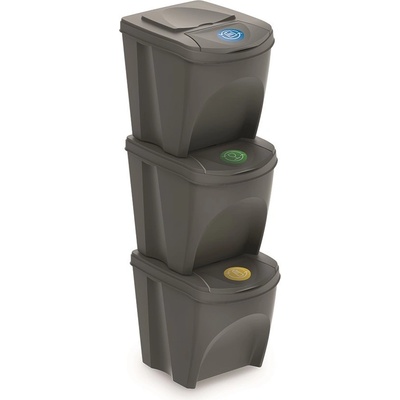 Prosperplast Odpadkový koš Prosperplast SORTIBOX 3 x 25 l šedý