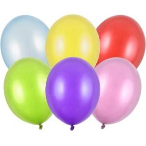Party Deco Латексови Балони Металик, Разноцветни, 12см - (1 пакет / 10 бр. ) (sb5m-000)