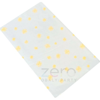 Sáček PP 20x35 cm - perleťová s tiskem žlutých květů