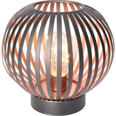 Solight Kovová lucerna se žárovkou micro LED, teplá bílá, měděná, 3 × AA, 19 cm