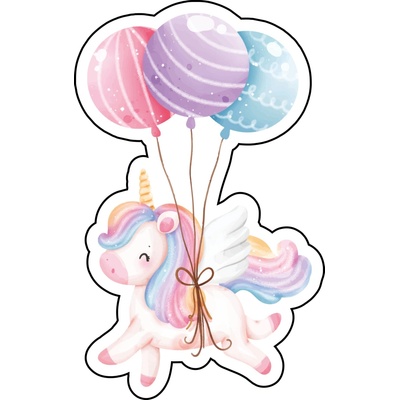 Pískacia koženková nášivka UNICORN na balónikoch Velkost: PÍSKLE! veľké