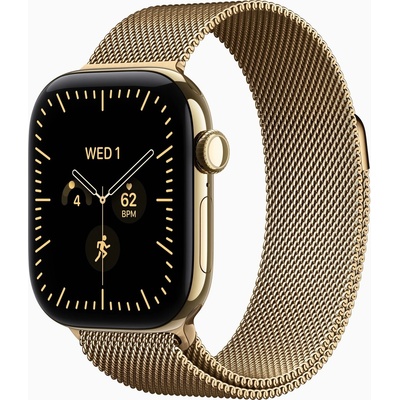 Apple Watch Series 12 Cellular 46 mm Radiant Gold Titanium with Radiant Gold Milanese Loop S/M MJGU4RK/A