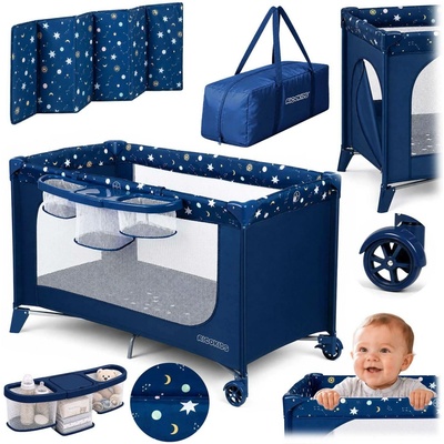 Ricokids Cestovní postýlka 125 x 65 x 78 cm RK-240 tmavě modrá