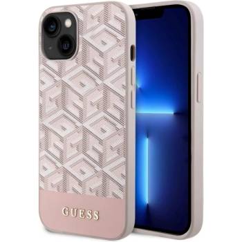 GUESS iPhone 14 Plus 6, 7" pink hard case GCube Stripes MagSafe (GUHMP14MHGCFSEP)