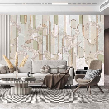 Image 1 of Decono Фототапет Форми в Бежово и Зелено