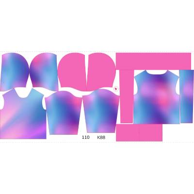 Takoy Panel se střihem 110 dětská mikina funkční teplákovina pastelový gradient