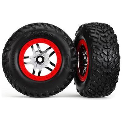 Traxxas колело 2.2/3.0", диск SCT Split-Spoke сребърен-червен, гуми SCT(2)