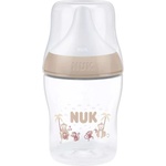 Nuk Шише със силиконов биберон NUK Perfect Match - 150 ml, размер S, 0 м+, маймуна, бежово (10215408) - ozone