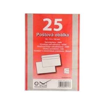 Poštové obálky C6 samolepiace, 25 ks