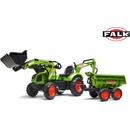 Falk šliapací traktor 2070W Claas backhoe s prednou a zadnou lyžicou a prívesom
