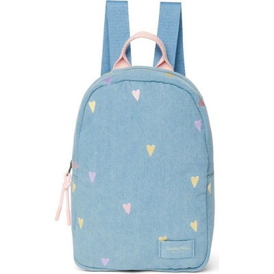 Studio Noos Dětský batůžek Denim Mini Light Blue Hearts