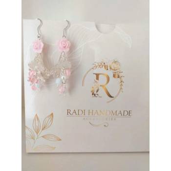 Image 1 of Radi handmade Обици с кристали и розичка (336-o)