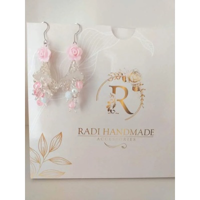 Radi handmade Обици с кристали и розичка (336-o)