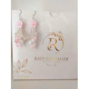 Radi handmade Обици с кристали и розичка (336-o)