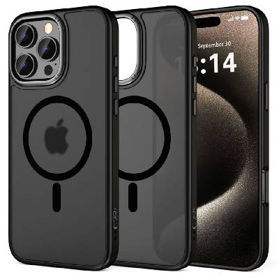 Кейс с MagSafe за iPhone 16 Pro от Tech-Protect MagEdge - Black Matte / Gunmetal (5906302311194)
