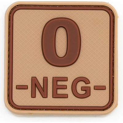 JACKETS TO GO nášivka KRV 0- NEG plast velcro DESERT