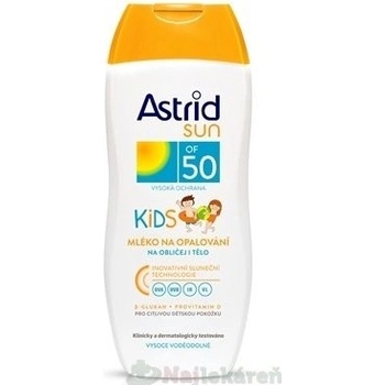 Astrid Sun Kids detské mlieko na opaľovanie Waterproof D-panthenol UVA+UVB SPF50 200 ml