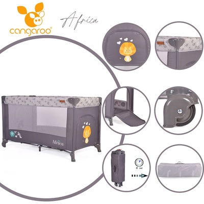 Cangaroo Детска кошара Africa сив (3800146248239)