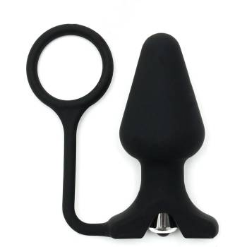 Image 1 of Rimba Silicone Butt Plug with Cockring Black