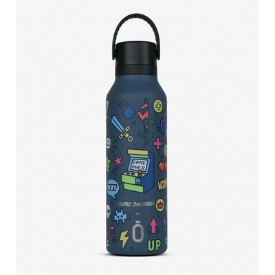 Runbott Mii Nerezová termofľaša 600 ml Retro Gamer Modrá