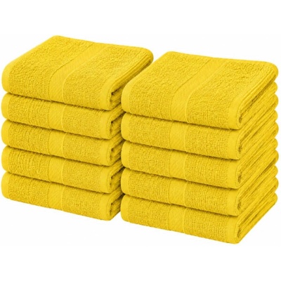 Top textil 10 ks sada dětských ručníků Ekonom 40 x 60 cm žlutá