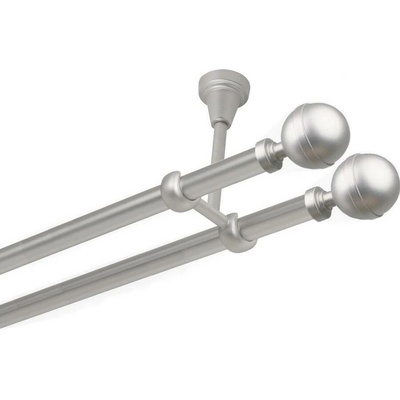 OK-GarnýžeCZ Garnýž kovová dvouřadá 19mm Kalisto double satina 180 cm do stropu / na tunýlek - bez kroužků