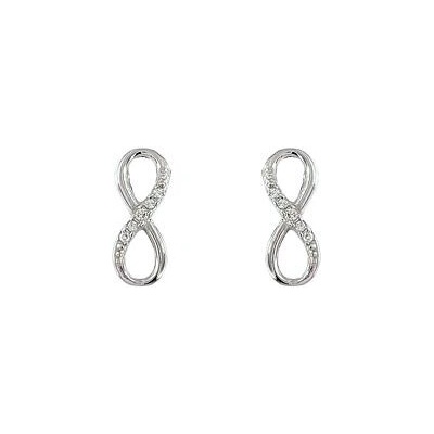 Infinitysilver stříbrné náušnice nekonečno se zirkony 438341