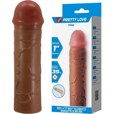Пенис удължител, реалистичен и мек, 16, 5см. - Pretty Love Nile Brown (DEBRA01716)