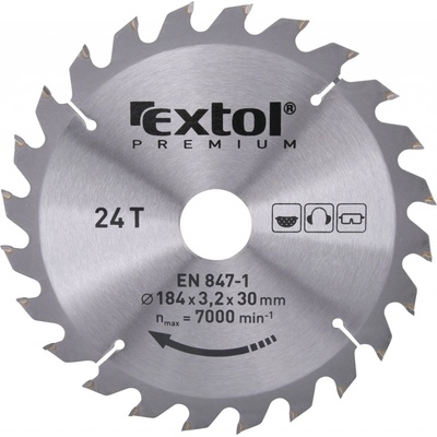 EXTOL PREMIUM Kotouč pilový s SK plátky, O 184x3,0x30mm, 24T (8803220)