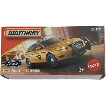 Mattel Matchbox: Малка кола в картонена кутия - Ford Police Interceptor (JBV94)