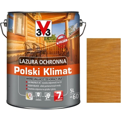 Lazura V33 Polský Klima 7 let 5 L impregnační borovice skandinávská saténová