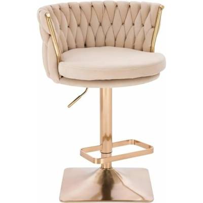 LuxuryForm Design Lyon Velur na zlatej hranatej podstave krémová