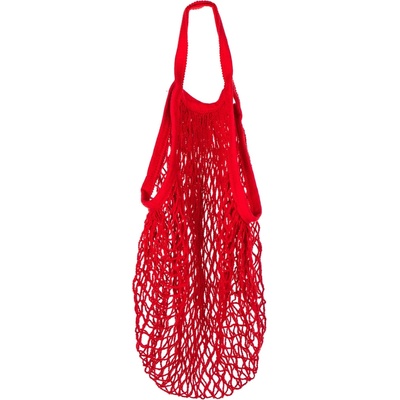 Sieťová nákupná taška PRETTY UP 35 × 35 cm s dlhým uchom červená