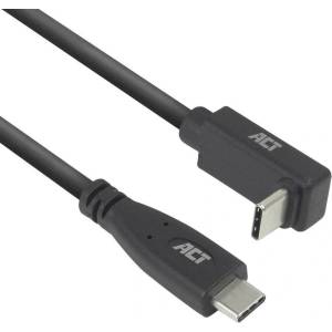 ACT Кабел USB-C - USB-C, 10Gbps, 60W, 0.5 м, конектори - 1x прав и 1x на 90° up/down angled (EWENT-ACT-CAB-AC7470) - pcbuild