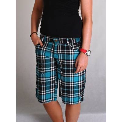 Meatfly sunny shorts black blue plaid