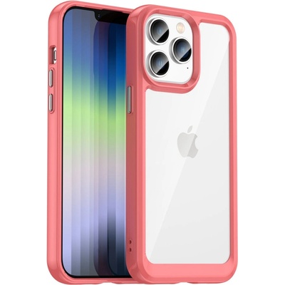 HQWear Кейс Outer Space за iPhone14 Pro Max, твърд, с гел рамка, червен (9145576267172)