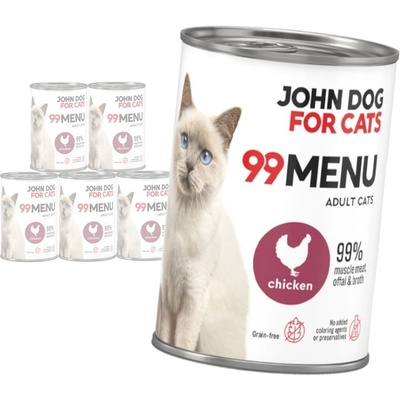 John Dog for Cats 99 menu kuracie mäso 6 x 400 g