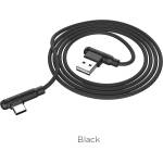 hoco. X46 Type-C / USB кабел черен 90 градуса (HC723741)
