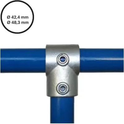 Konstrukční fitinka, spojka ocelových trubek pr. 42,4 mm | pr. 48,3 mm – redukční odbočka 101-C42/D48