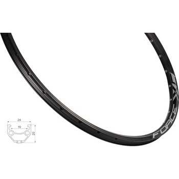 Ráfek Force XC BASIC DISC 559x19, 36děr, černý