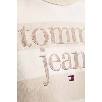 Tommy Hilfiger Памучен суичър Tommy Jeans в бежово с десен DW0DW19041 (DW0DW19041)