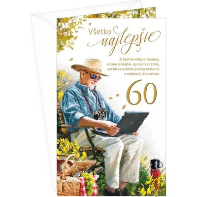 ARGUS Blahoželanie k narodeninám s klopou na peniaze 60 15-6522/60
