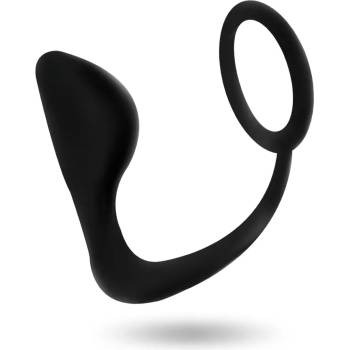 Addicted Toys Anal Plug And Cock Ring 10cm - Black