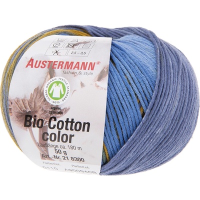 Austermann BIO COTTON COLOR - 100% organická bavlna - Ručně pletací příze Barva: 110 SAPHIR