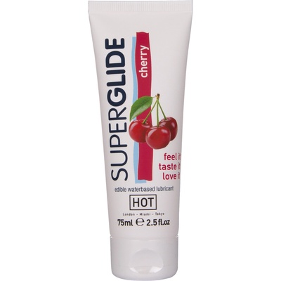 HOT Superglide Edible Waterbased Lubricant Cherry 75ml