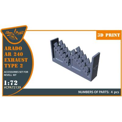 REVELL Clear Prop Arado Ar-240 exhausts type 2 for kit 1:72