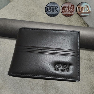 Luxusní pánská kožená peněženka s vlastním monogramem