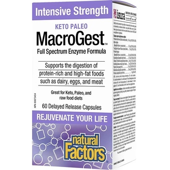 Natural Factors Keto Paleo MacroGest, 60 капсули, Natural Factors