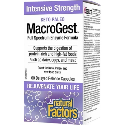 Natural Factors Keto Paleo MacroGest, 60 капсули, Natural Factors