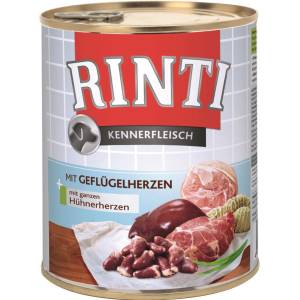 RINTI Kennerfleisch Geflugelherzen мокра храна за кучета - пилешки сърца 800 г